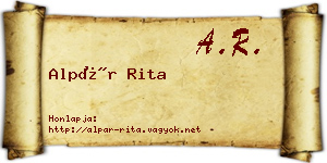 Alpár Rita névjegykártya