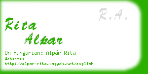 rita alpar business card